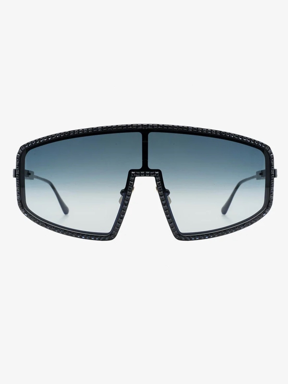 New!!! Anna Karin Karlsson Shady Luv 2.0 Black Shield Swarovski Sunglasses